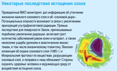 Некоторые последствия истощения озона